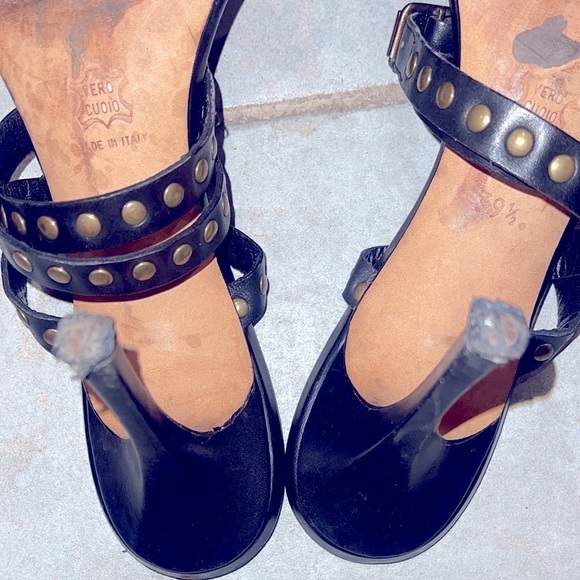 Manolo Blahnik 39.5 strappy studded laceup heels sandals stilettos slides - Picture 10 of 10